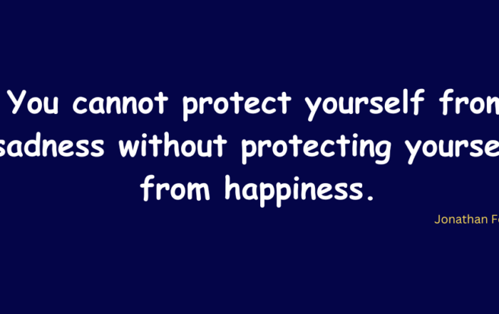 You cannot protect yourself from sadness without protecting yourself from happiness.