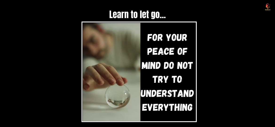 For your peace of mind do not try to understand everything. -Paulo Coelho