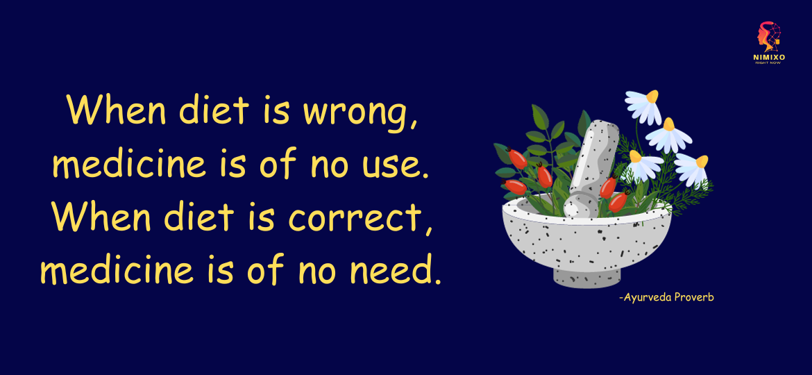 When diet is wrong, medicine is of no use. When diet is correct, medicine is of no need. -Ayurveda Proverb