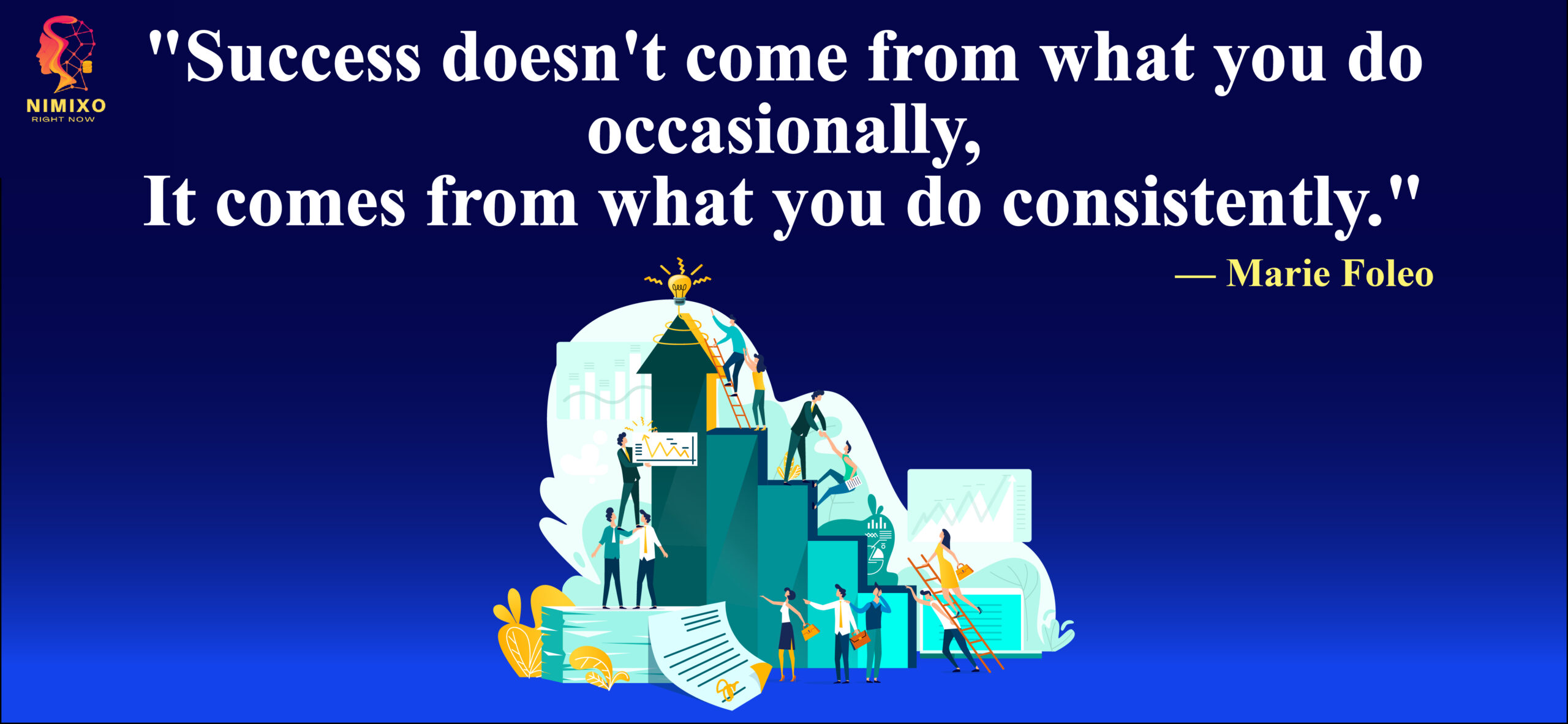 Success doesn't come from what you do occasionally, It comes from what you do consistently. -Marie Foleo