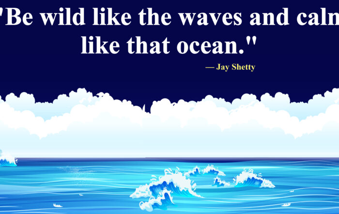 Be wild like the waves and calm like that ocean. -Jay Shetty.