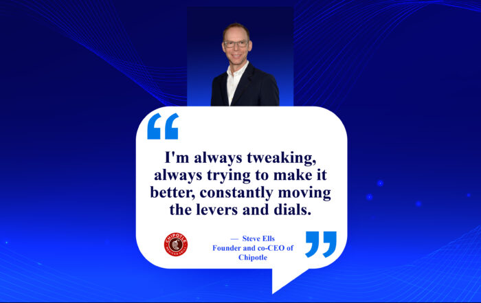 Unlock Success: The Art of Continuous Refinement. I'm always tweaking, always trying to make it better, constantly moving the levers and dials. -Steve Ells, founder and co-CEO of Chipotle