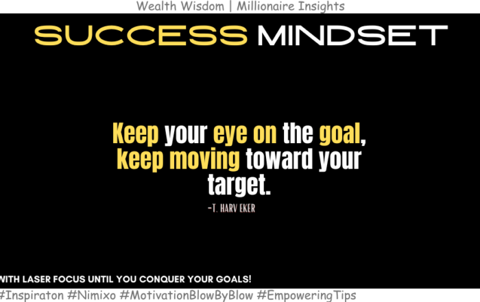 Goal Blitz: Surging Towards Triumph with Relentless Grit. Keep your eye on the goal, keep moving toward your target. -T. Harv Eker