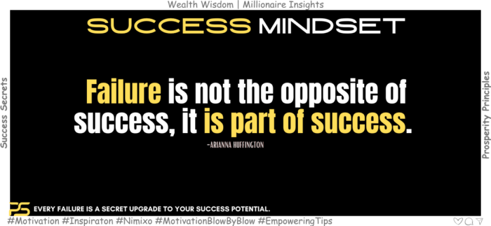 How to Rise Above Failure and Ignite your Success. Failure is not the opposite of success, it is part of success. -Arianna Huffington