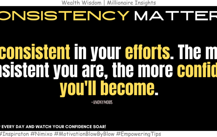 How to be Confident in Everything? Be consistent in your efforts. The more consistent you are, the more confident you'll become. -Anonymous