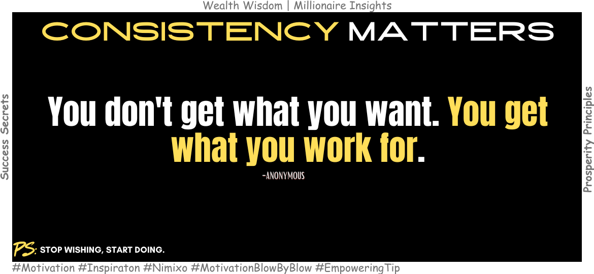 Be Unstoppable: Get Results, Not Excuses. You don't get what you want. You get what you work for. -Anonymous