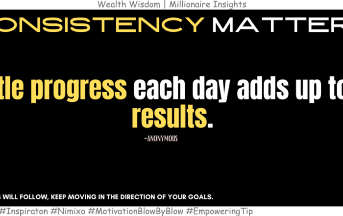 Want Big Results? A little progress each day adds up to big results. -Anonymous