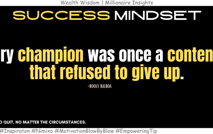 What Makes a Champion? The Strength to Keep Going. Every champion was once a contender that refused to give up. -Rocky Balboa