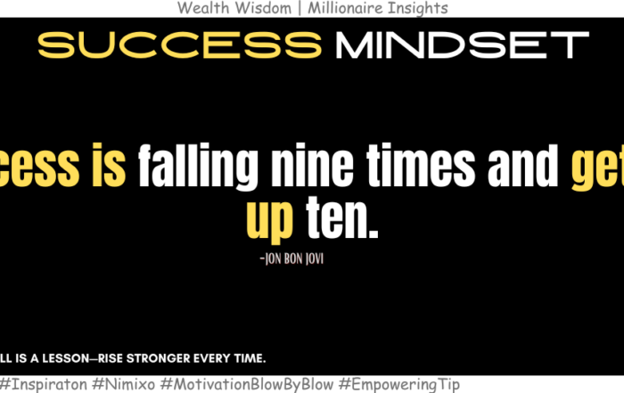 How to Overcome Failure and Keep Moving Forward? Success is falling nine times and getting up ten. -Jon Bon Jovi