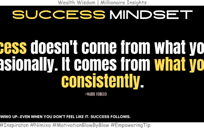 The Truth About Success: Consistency Beats Talent. Success doesn't come from what you do occasionally. It comes from what you do consistently. -Marie Forleo