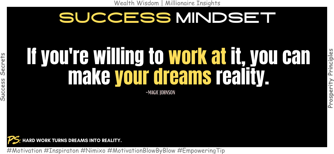 Why effort matters more than talent in achievement? If you're willing to work at it, you can make your dreams reality. -Magic Johnson